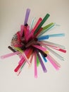 Mixed vivid color of straw stickÃÂ .